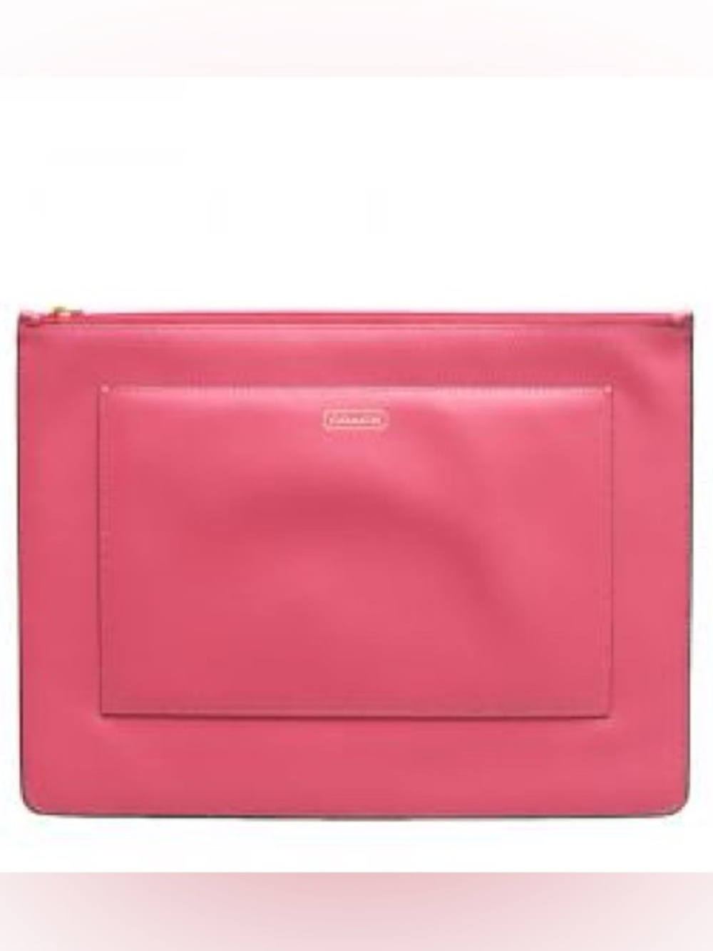 Coach Darcy Pomegranate Hot Pink Large Leather Tech Pouch #68077 - Picture 8 of 9